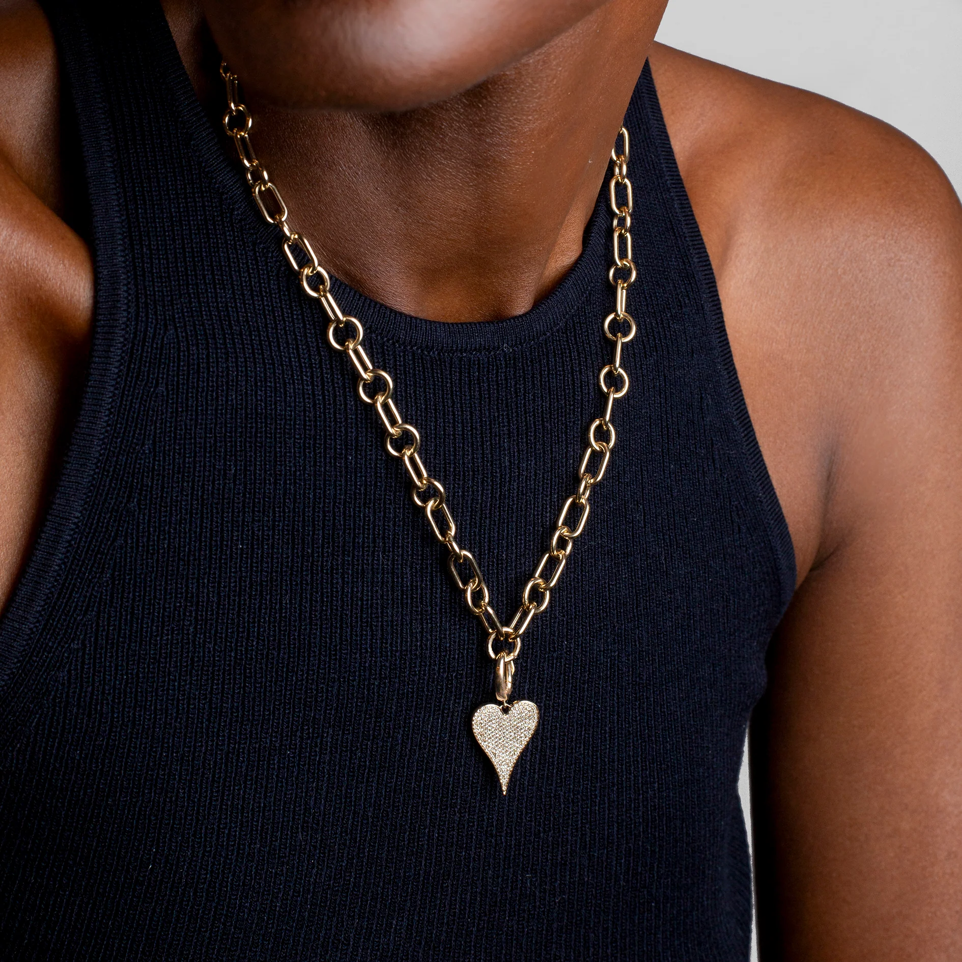 Medium Token Pave Heart Charm - Image 3