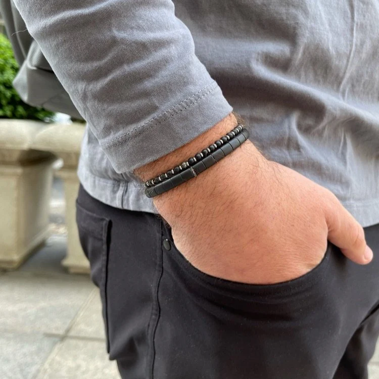 Men's Sfera Black Matte Ceramic Bracelet - Image 5