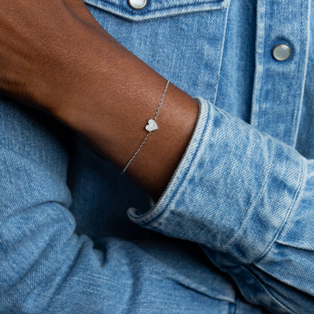 Mini Token Pave Heart Bracelet - Image 3