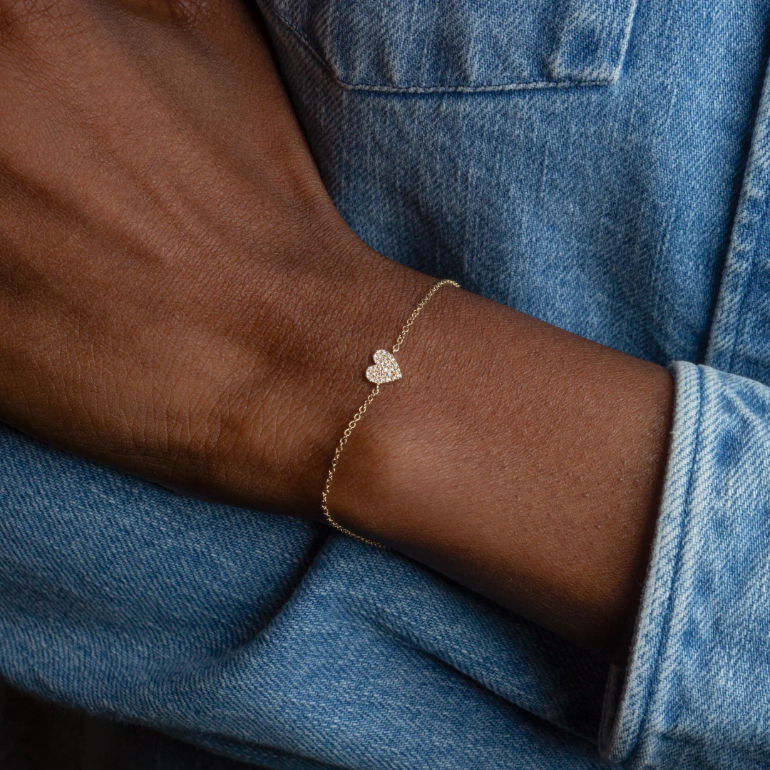 Mini Token Pave Heart Bracelet - Image 5