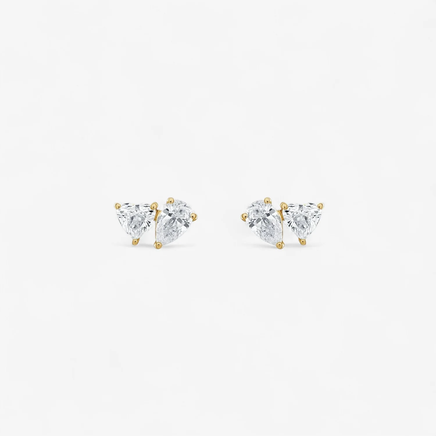 Undecided Mini Pear-Heart Two Stone Earring - Image 4