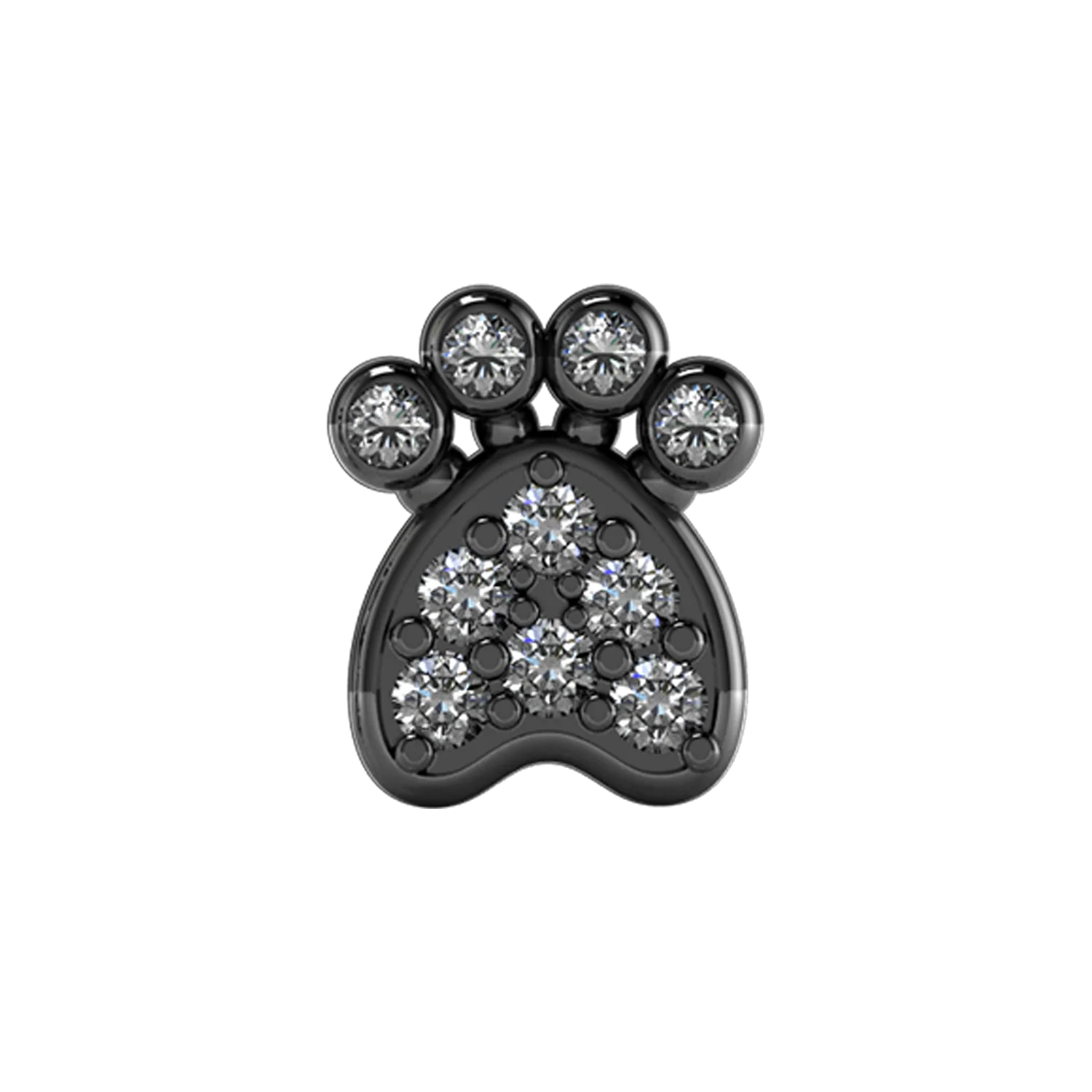 Slider Pave Dog Paw Charm - Image 2