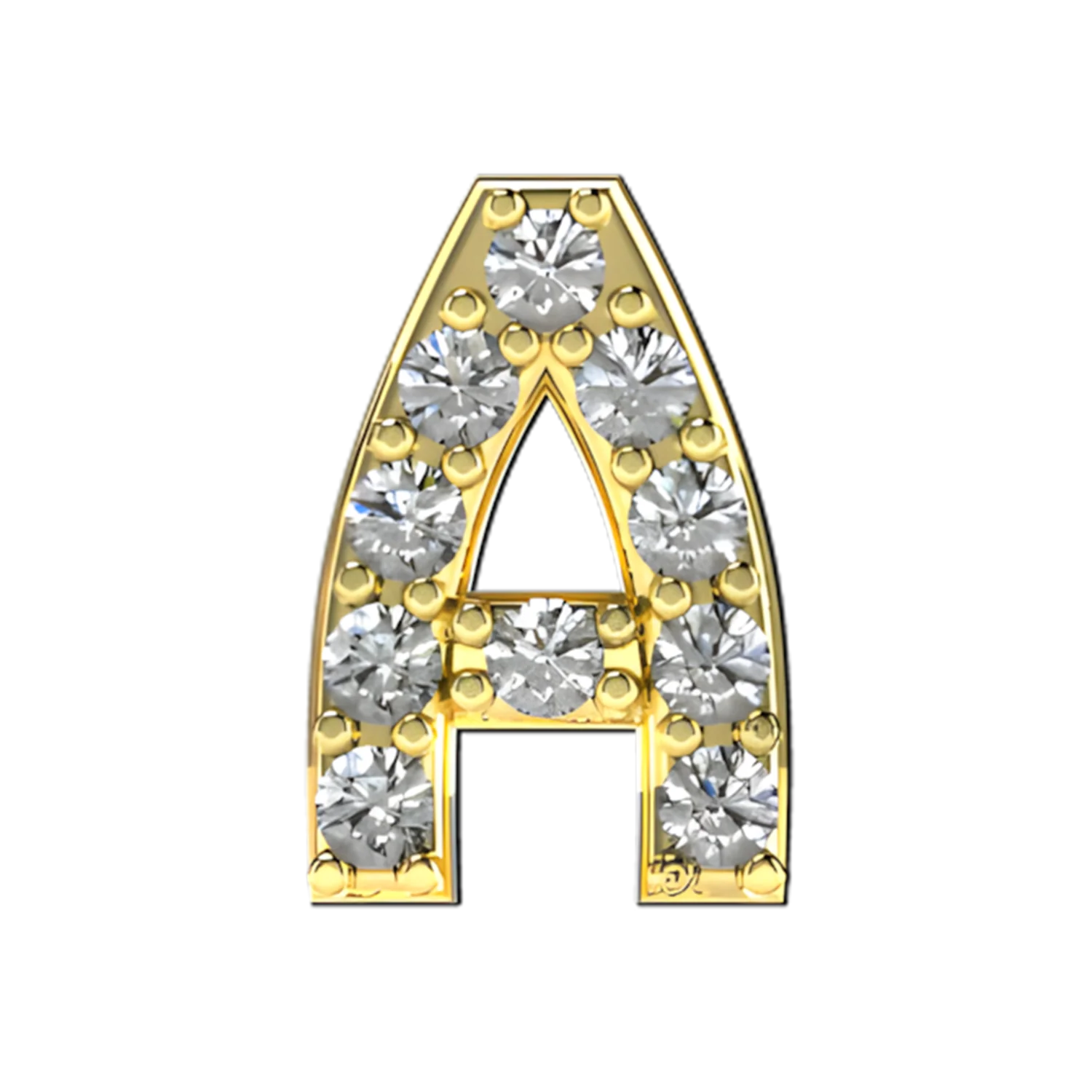 Slider Pave Letter A Charm - Image 4