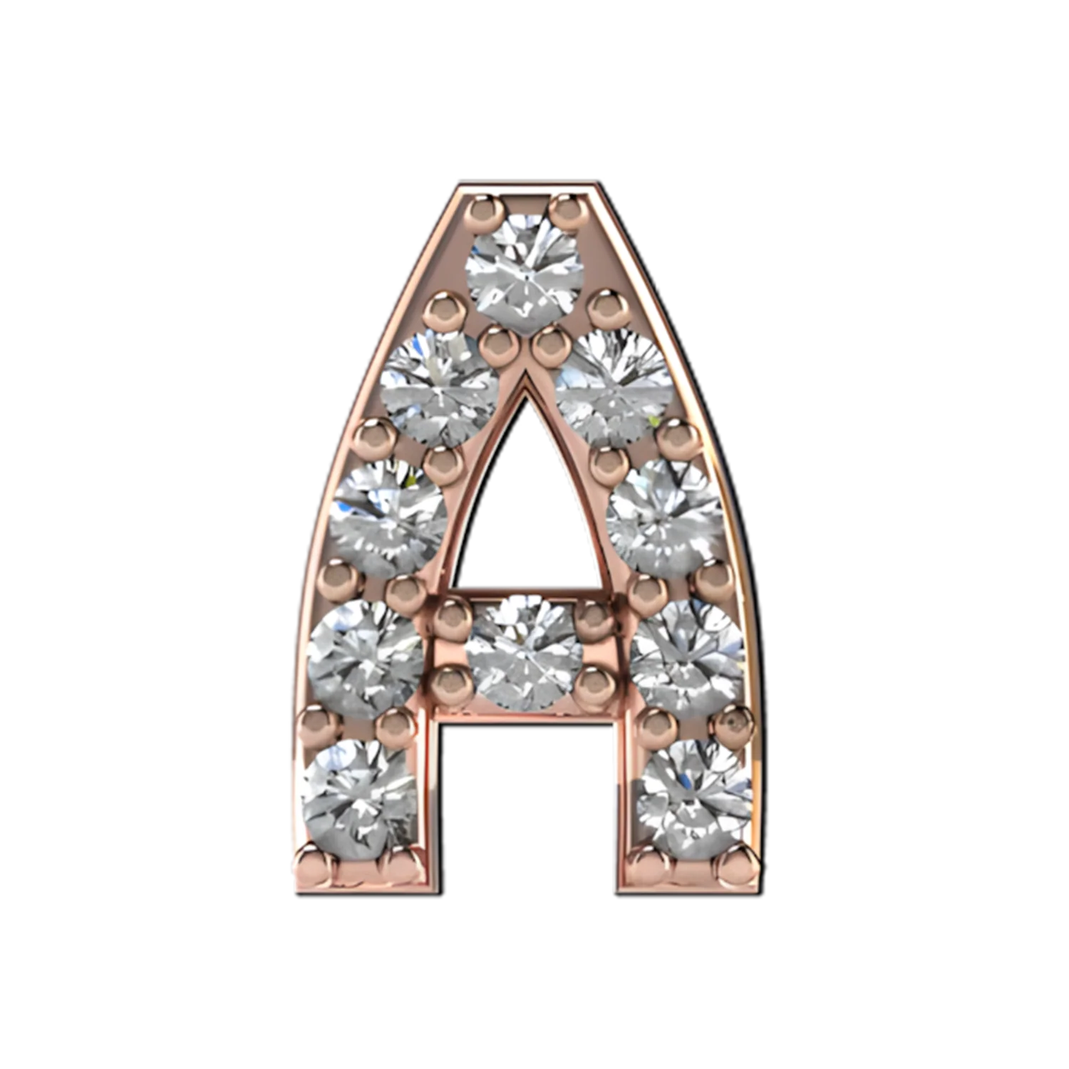 Slider Pave Letter A Charm - Image 5