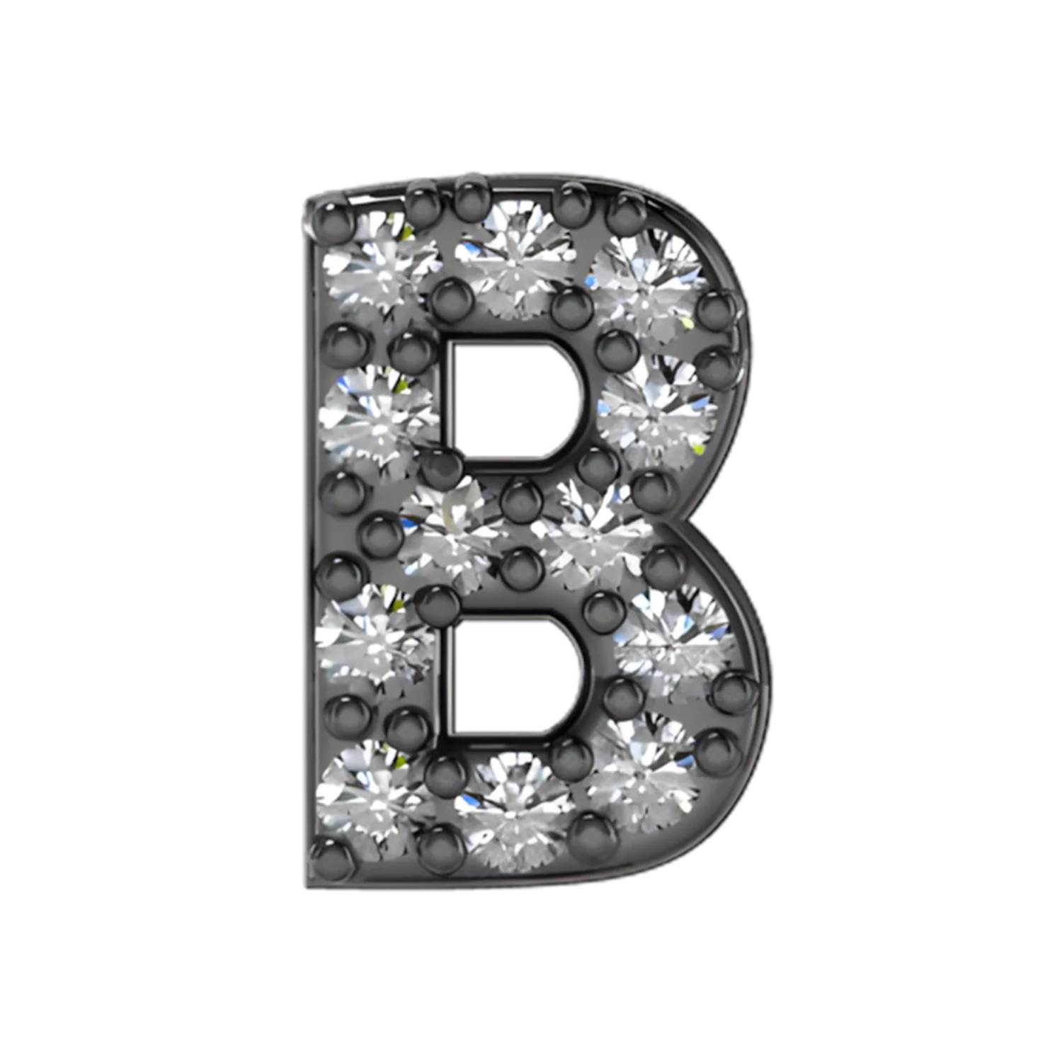 Slider Pave Letter B Charm - Image 2