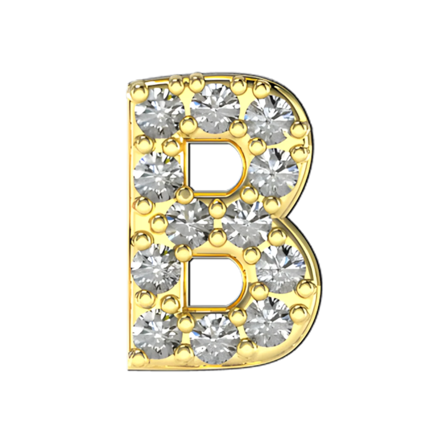 Slider Pave Letter B Charm - Image 5