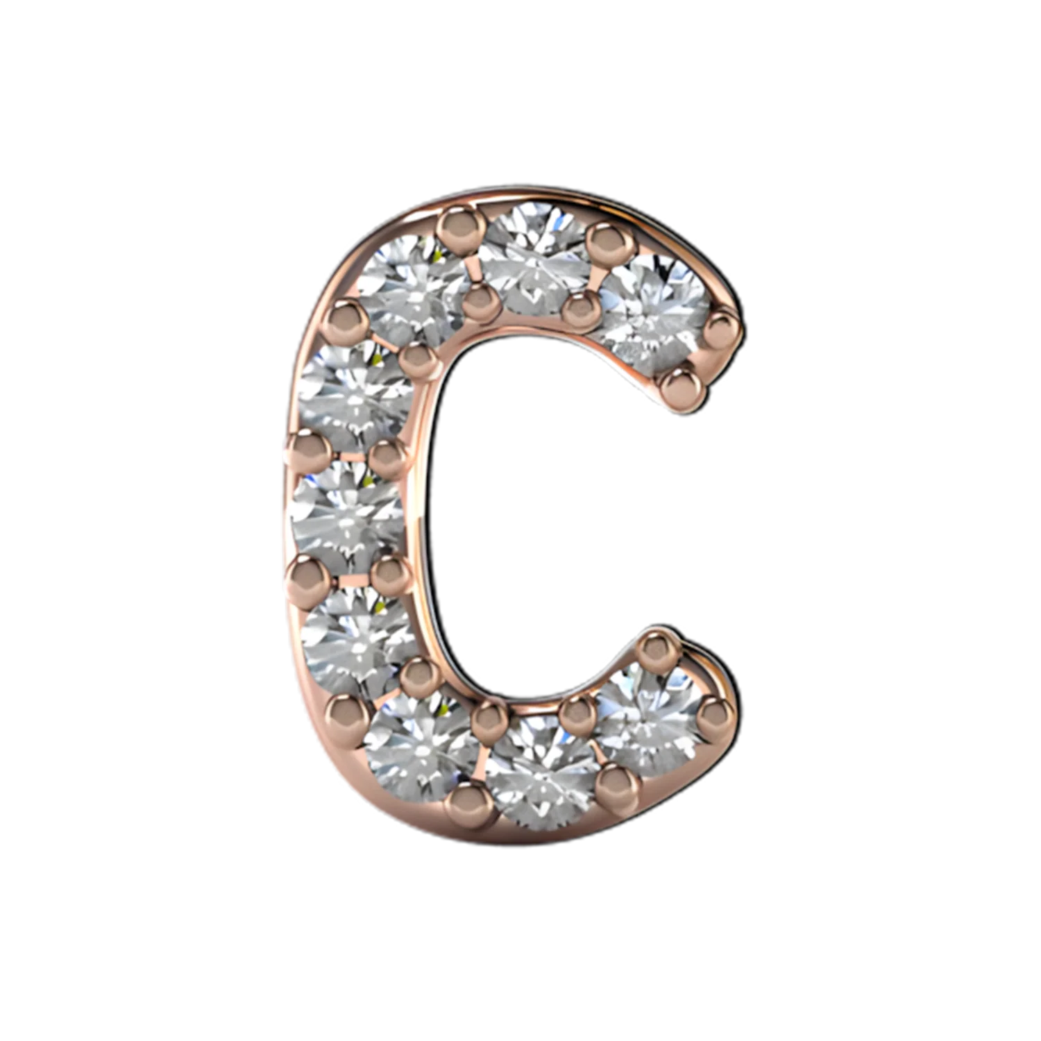 Slider Pave Letter C Charm - Image 5