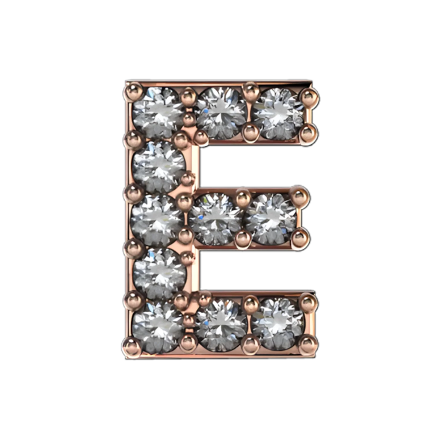 Slider Pave Letter E Charm - Image 2