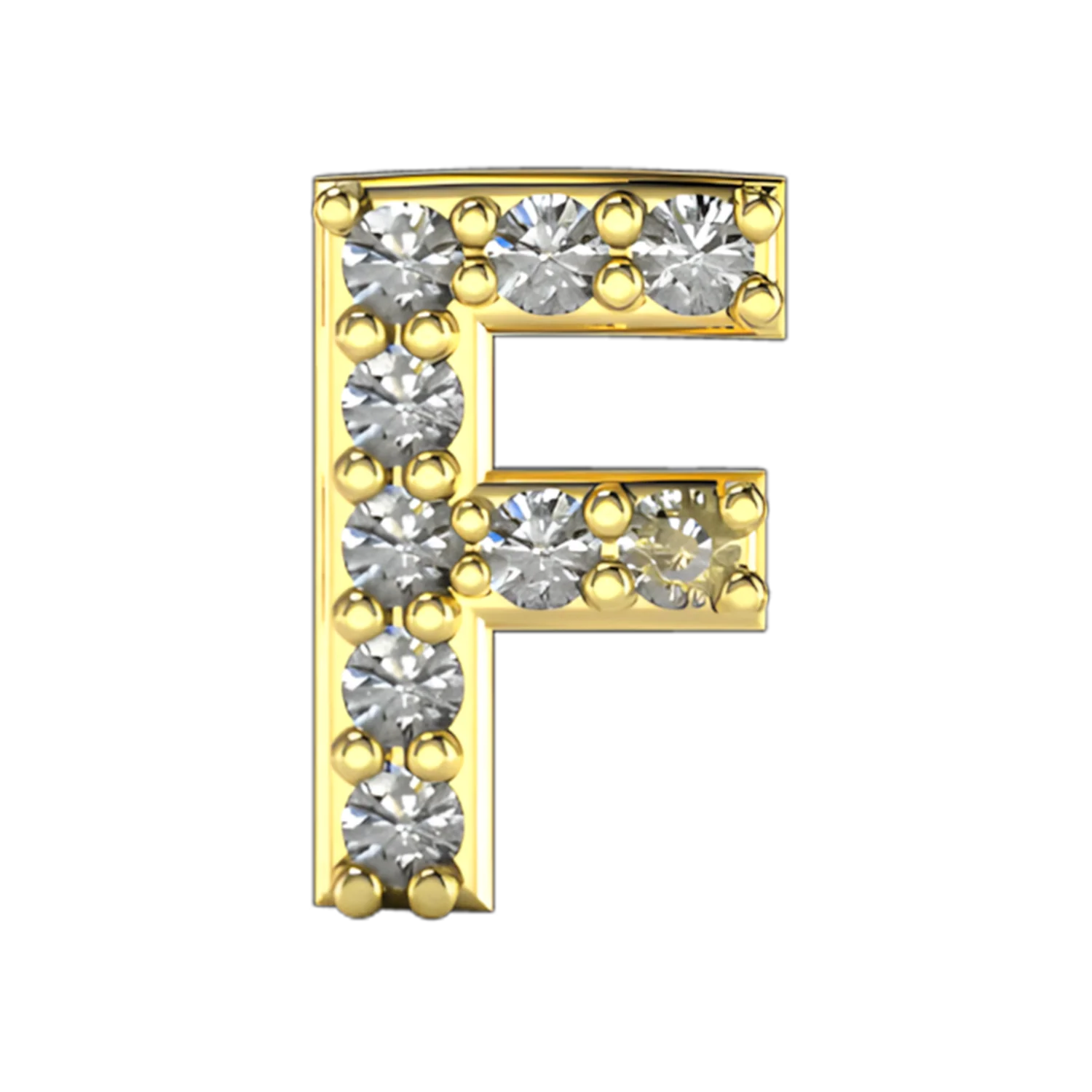 Slider Pave Letter F Charm - Image 5