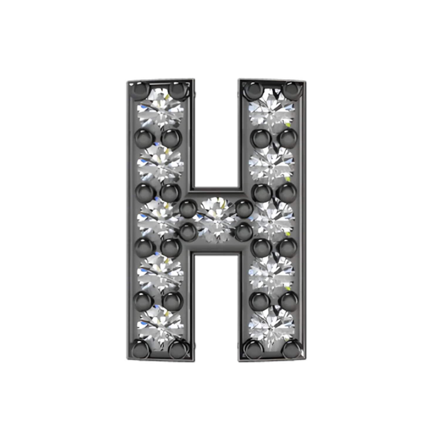 Slider Pave Letter H Charm - Image 2