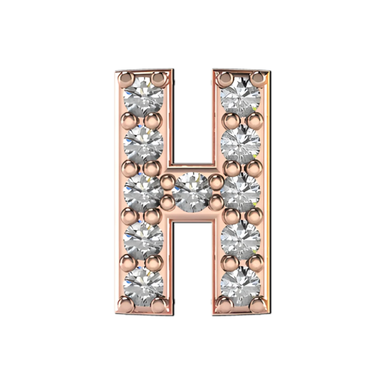 Slider Pave Letter H Charm - Image 3