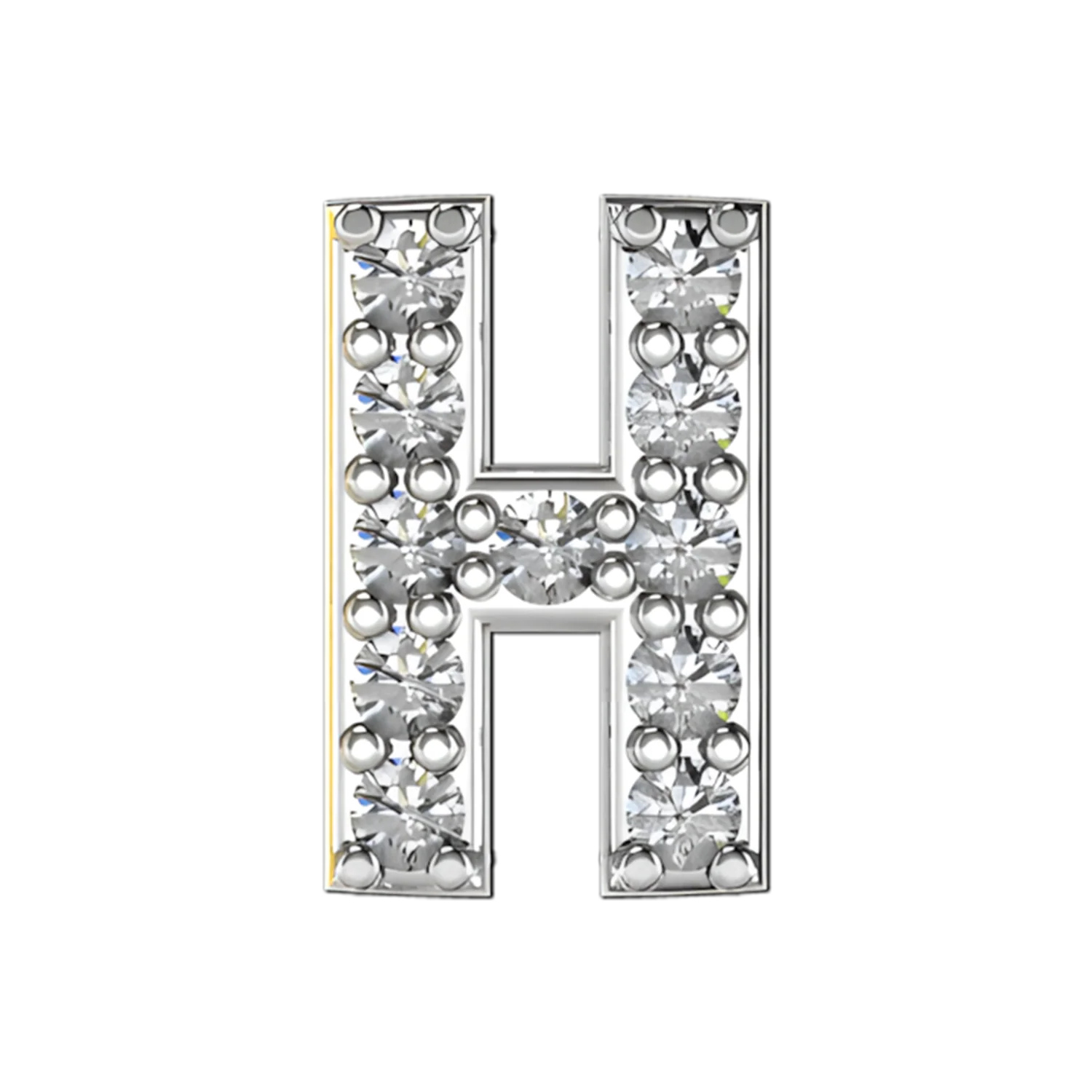 Slider Pave Letter H Charm - Image 4