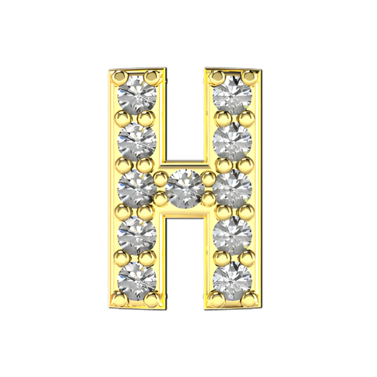 Slider Pave Letter H Charm - Image 5