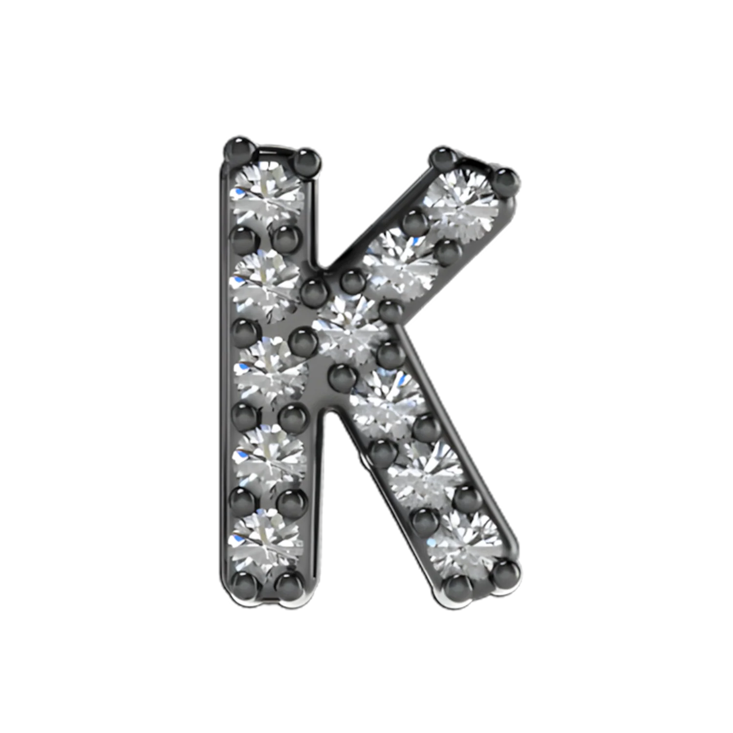 Slider Pave Letter K Charm - Image 2