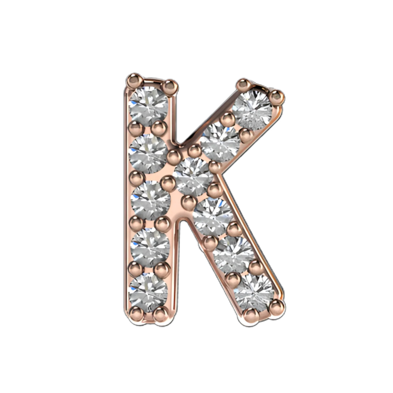 Slider Pave Letter K Charm - Image 3