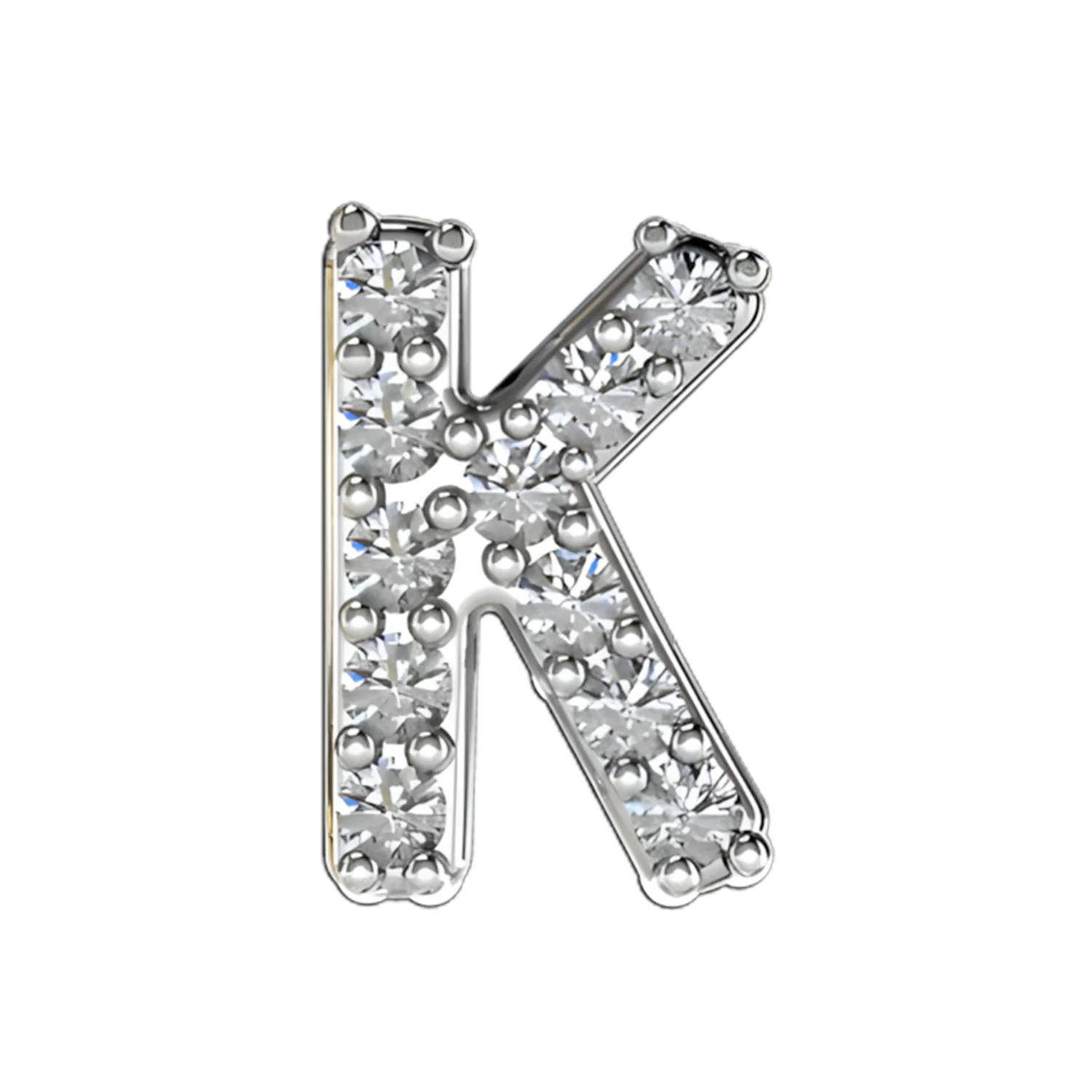 Slider Pave Letter K Charm - Image 4