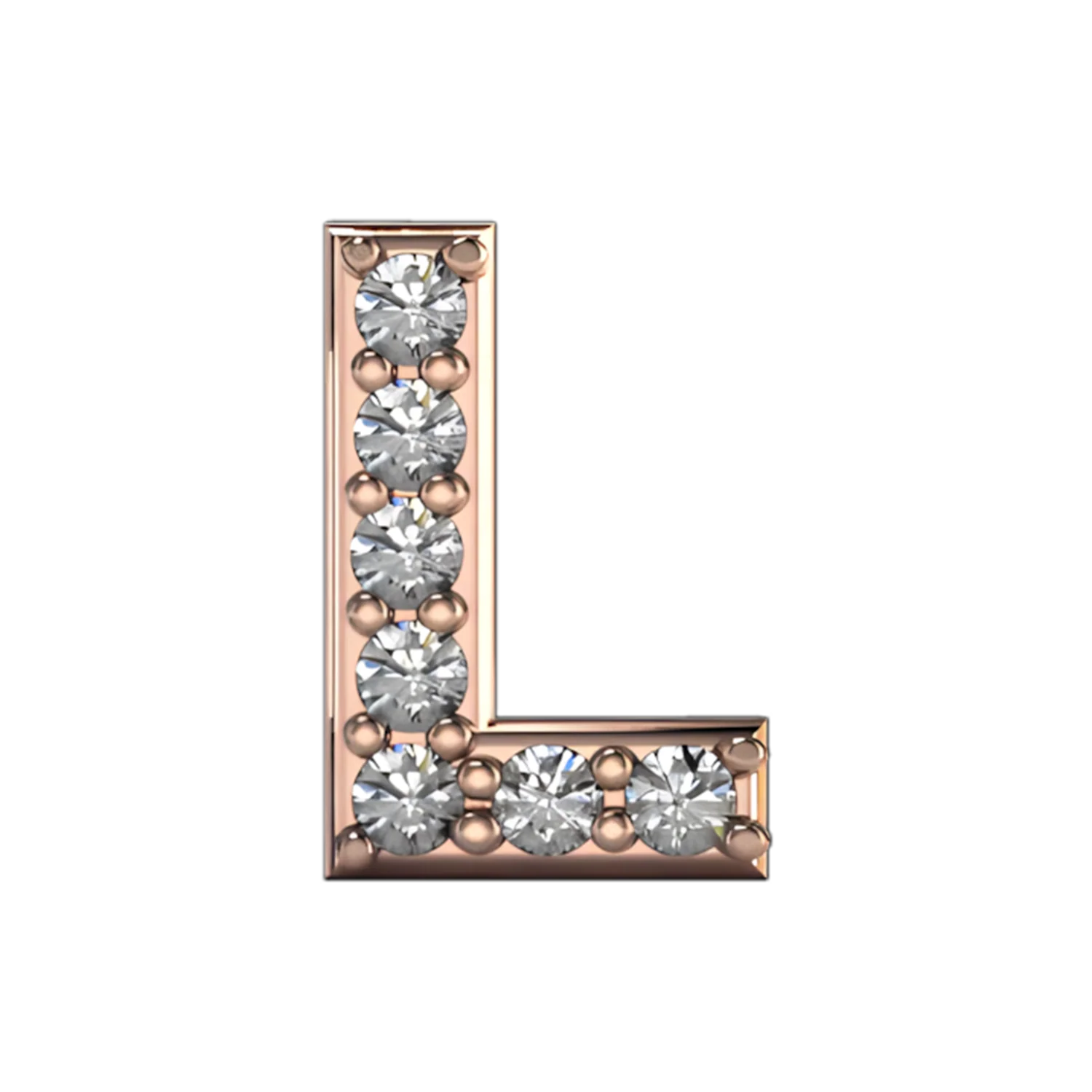 Slider Pave Letter L Charm - Image 2