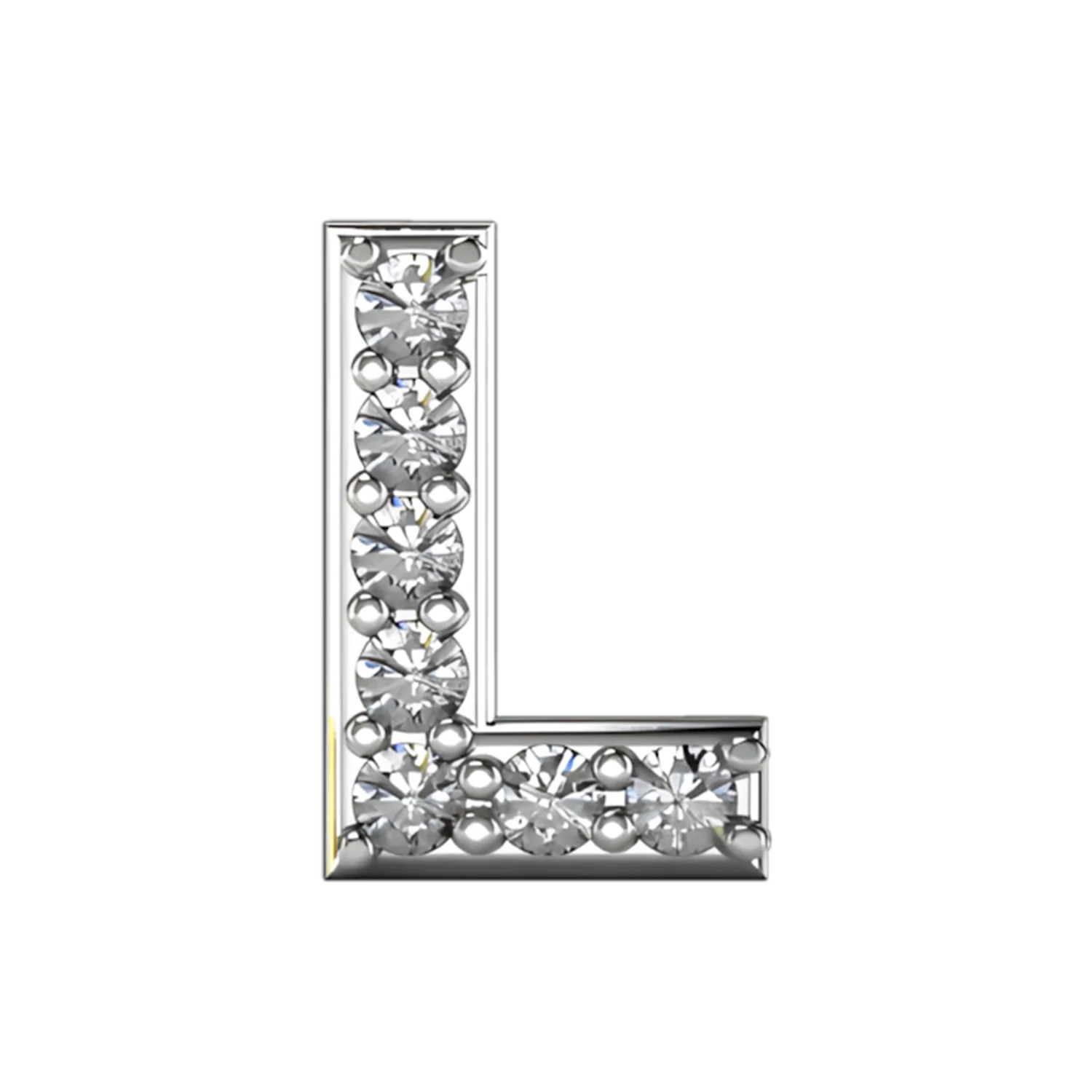 Slider Pave Letter L Charm - Image 3