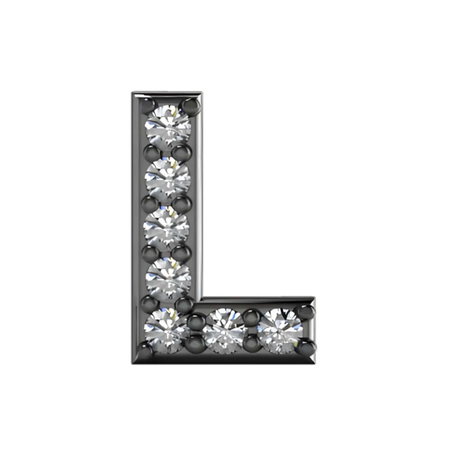 Slider Pave Letter L Charm - Image 5