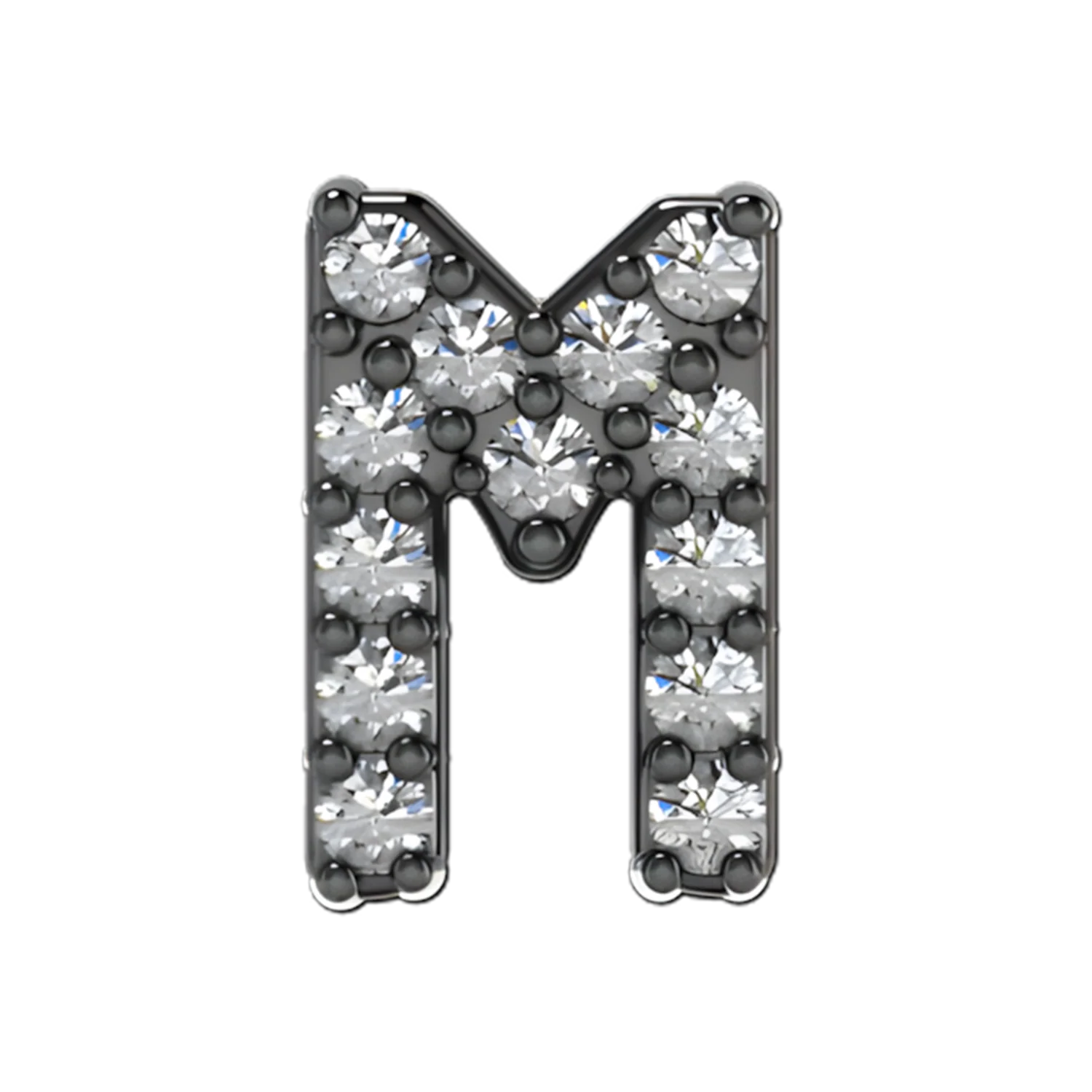 Slider Pave Letter M Charm - Image 2