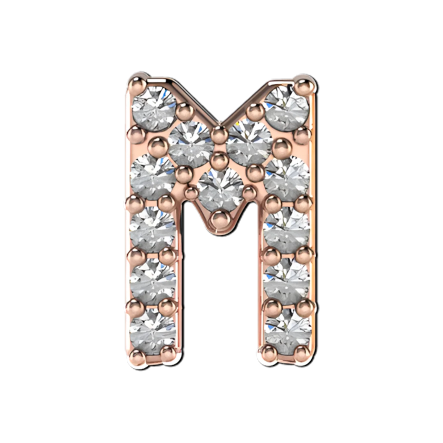 Slider Pave Letter M Charm - Image 3