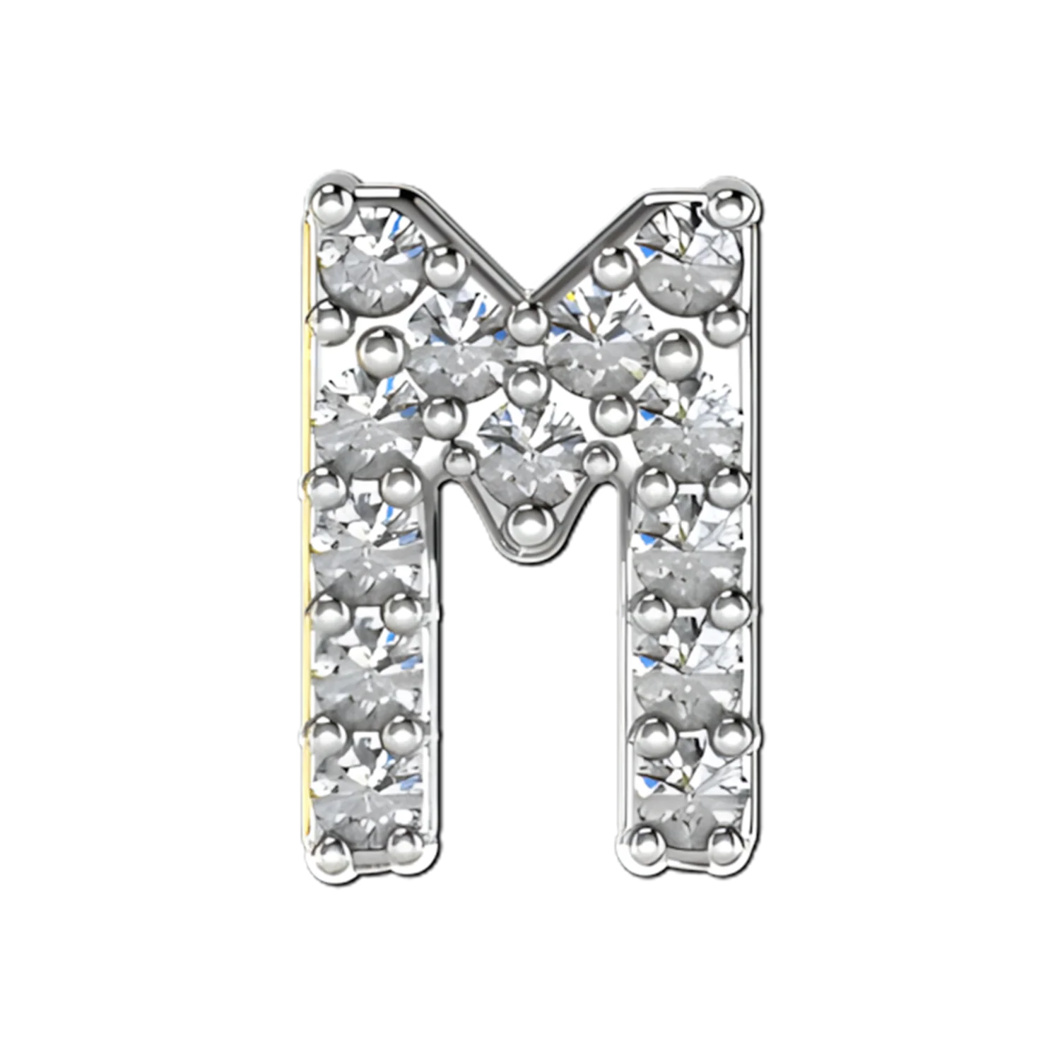 Slider Pave Letter M Charm - Image 4