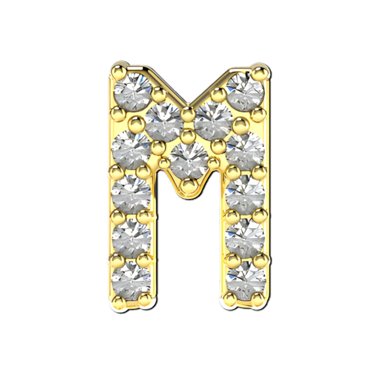 Slider Pave Letter M Charm - Image 5