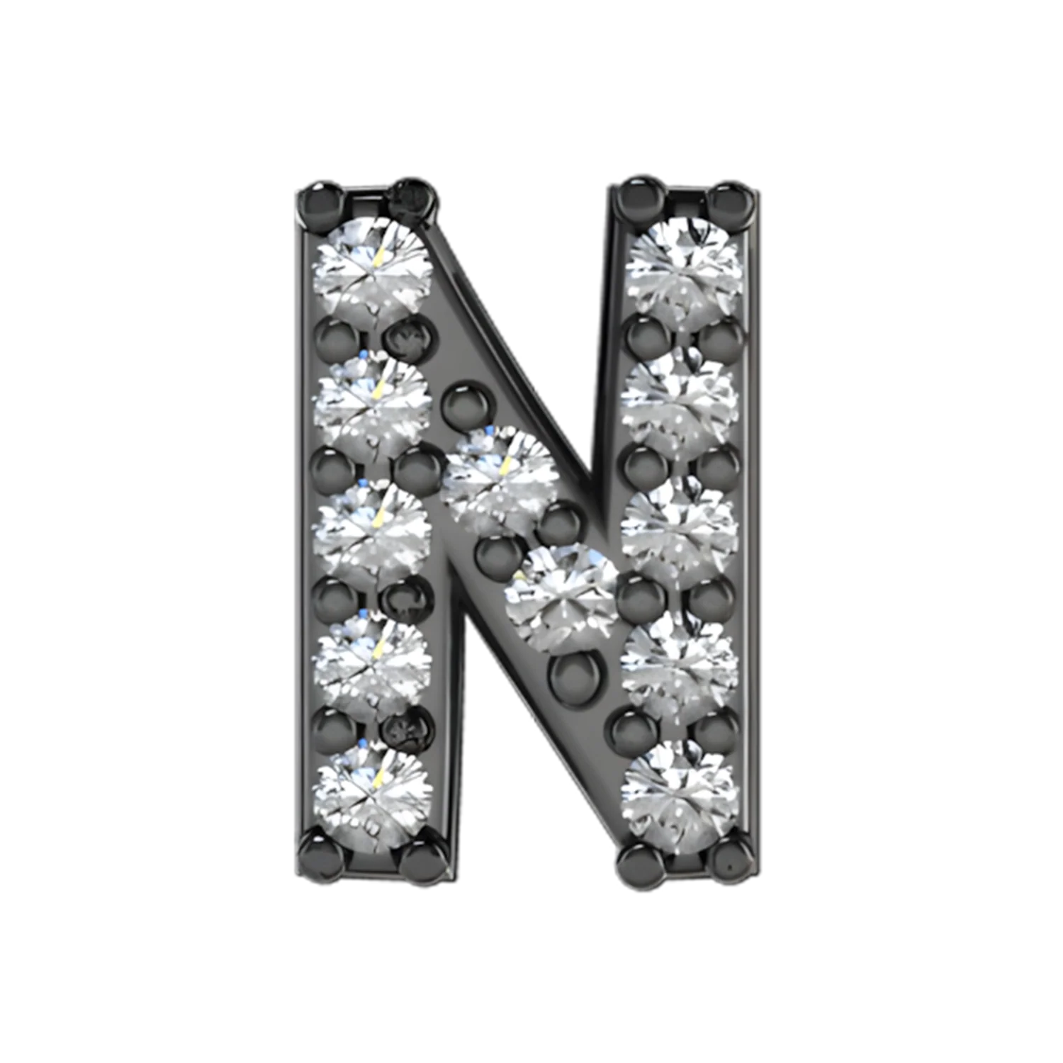 Slider Pave Letter N Charm - Image 2