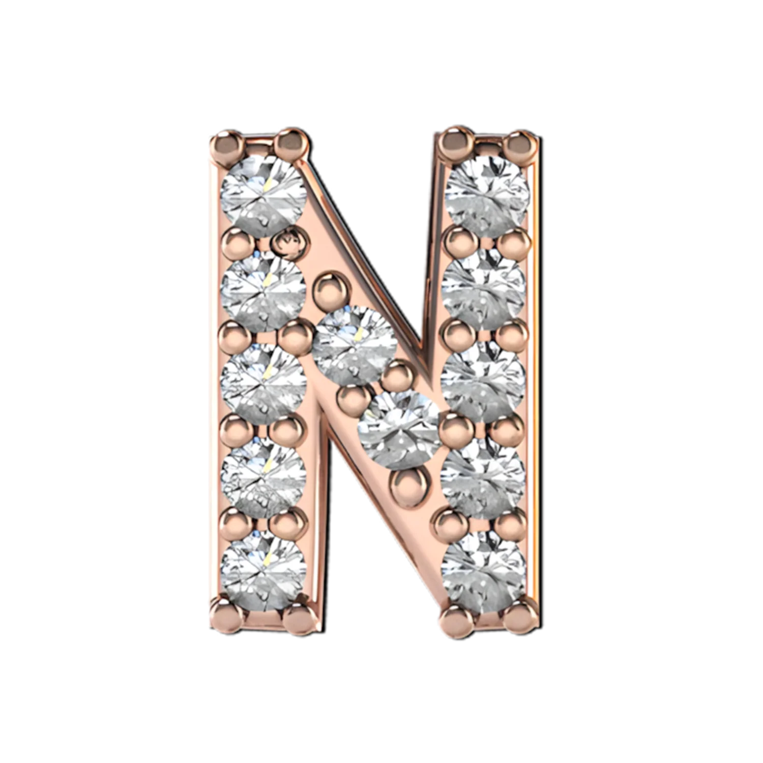 Slider Pave Letter N Charm - Image 3