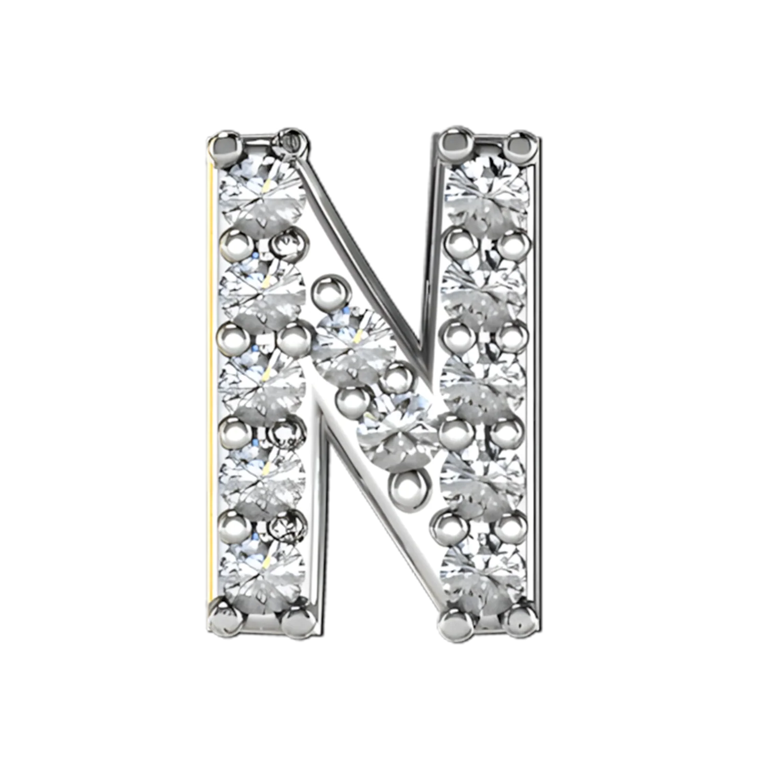 Slider Pave Letter N Charm - Image 4