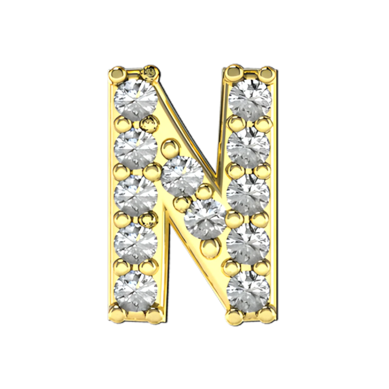 Slider Pave Letter N Charm - Image 5