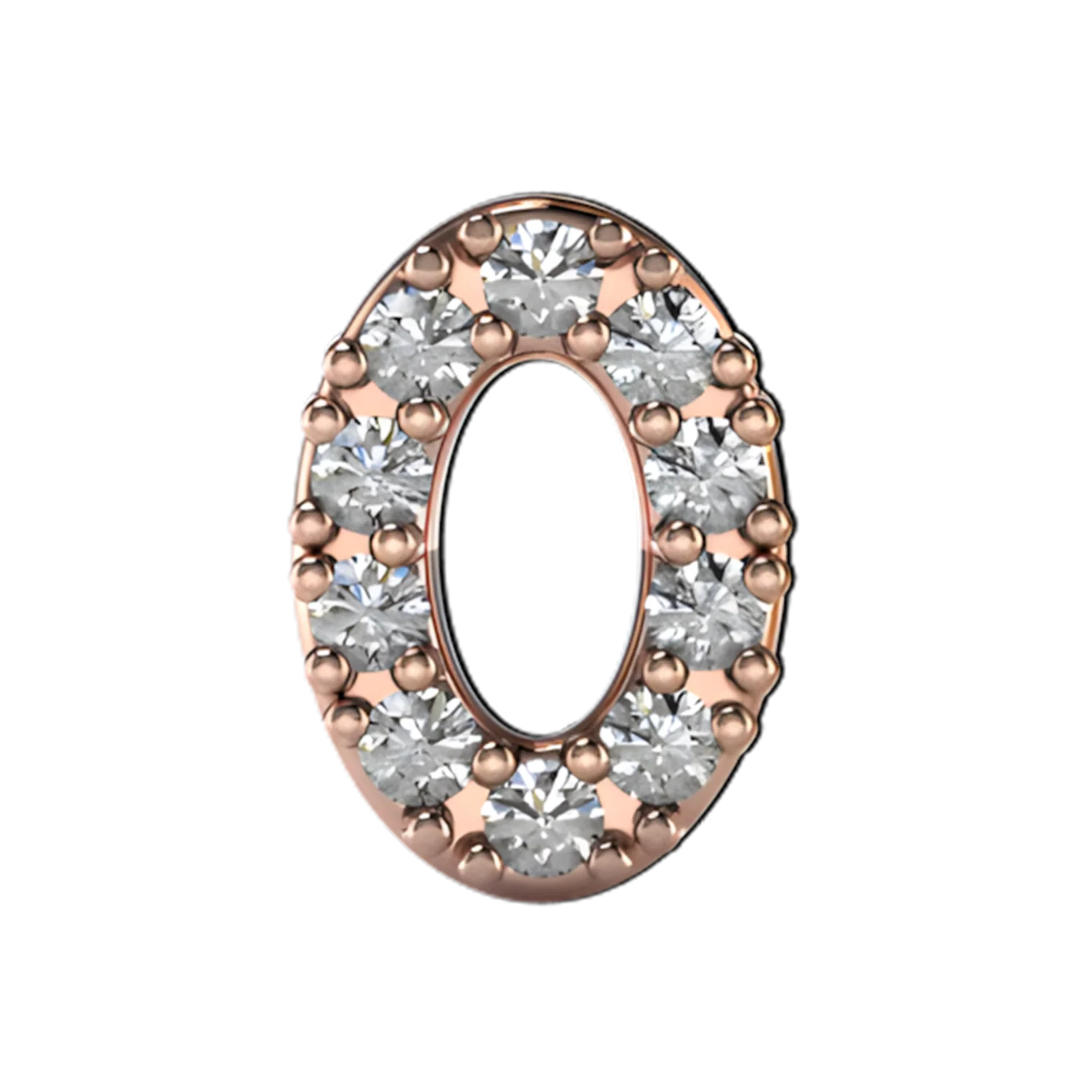 Slider Pave Letter O Charm - Image 3
