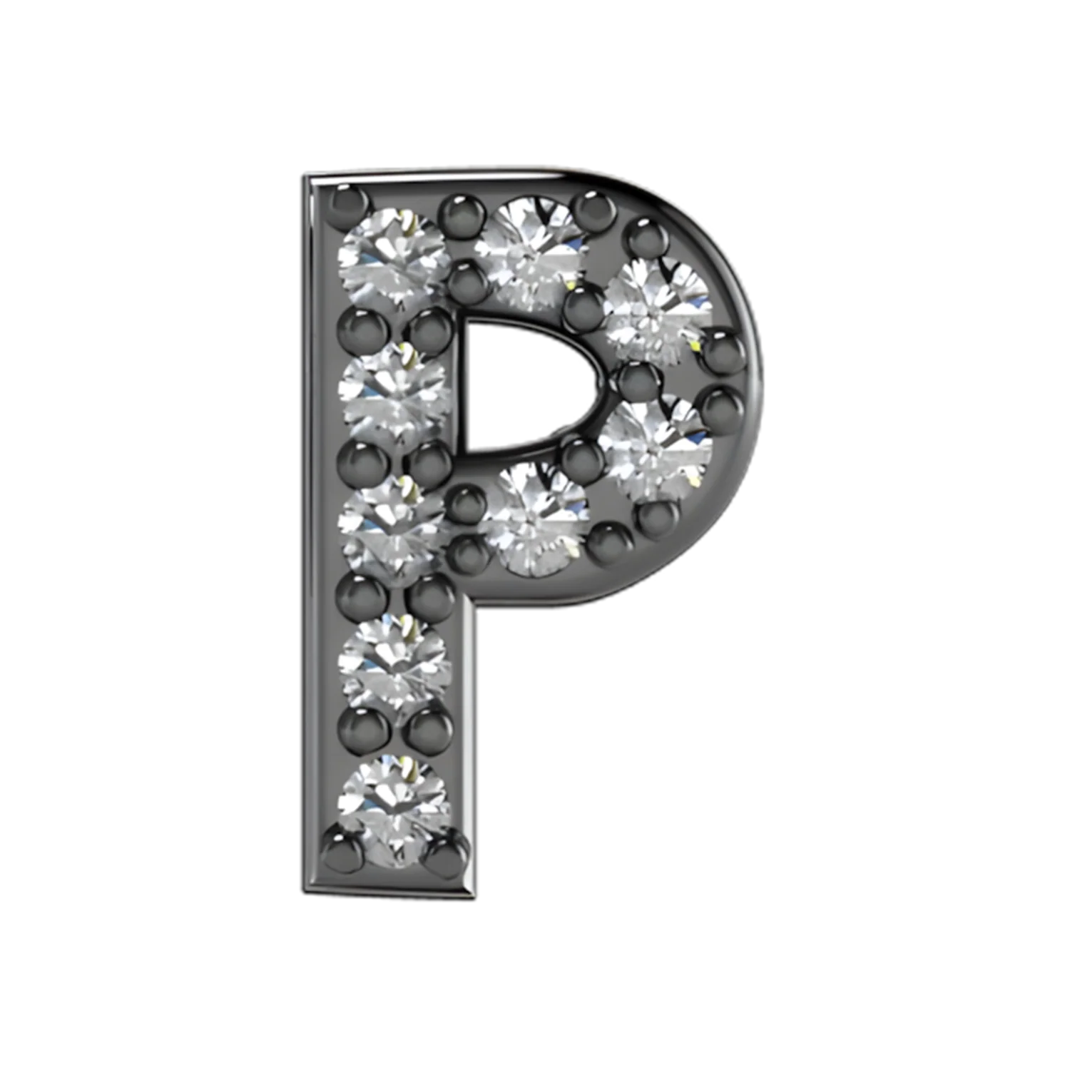 Slider Pave Letter P Charm - Image 2