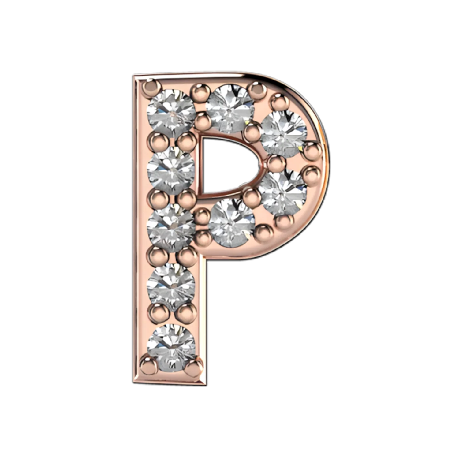 Slider Pave Letter P Charm - Image 3
