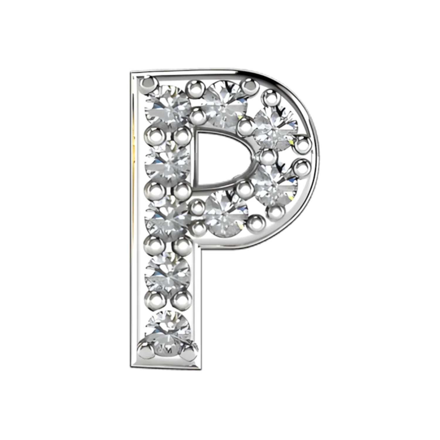 Slider Pave Letter P Charm - Image 4