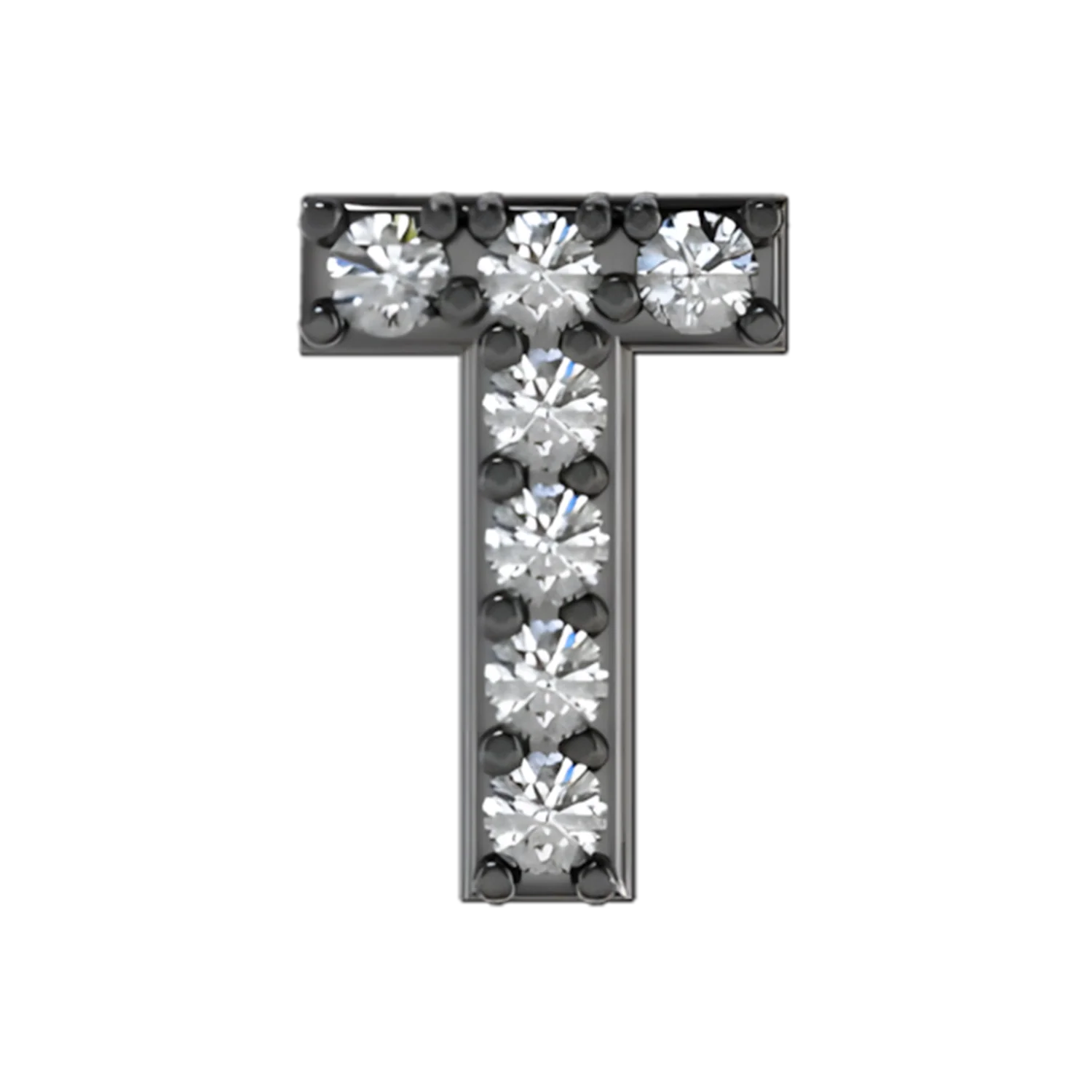 Slider Pave Letter T Charm - Image 2