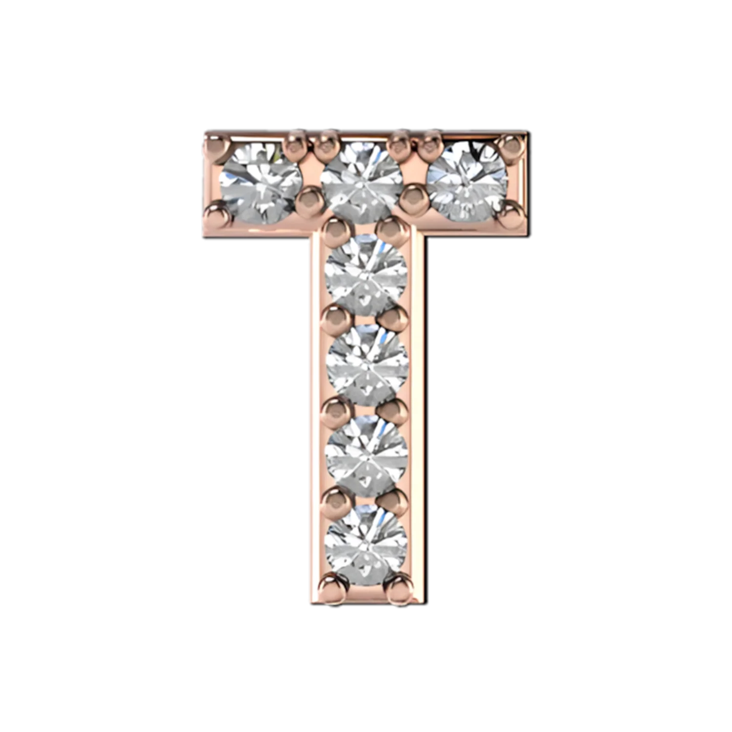 Slider Pave Letter T Charm - Image 3