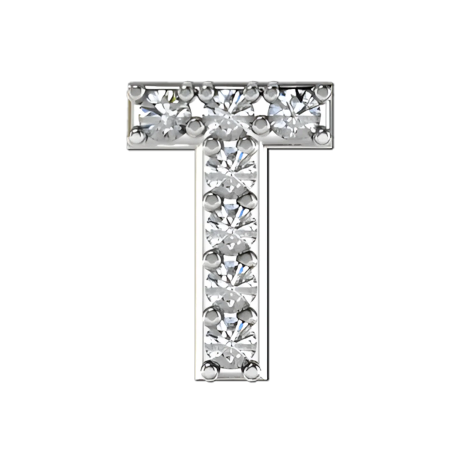 Slider Pave Letter T Charm - Image 4