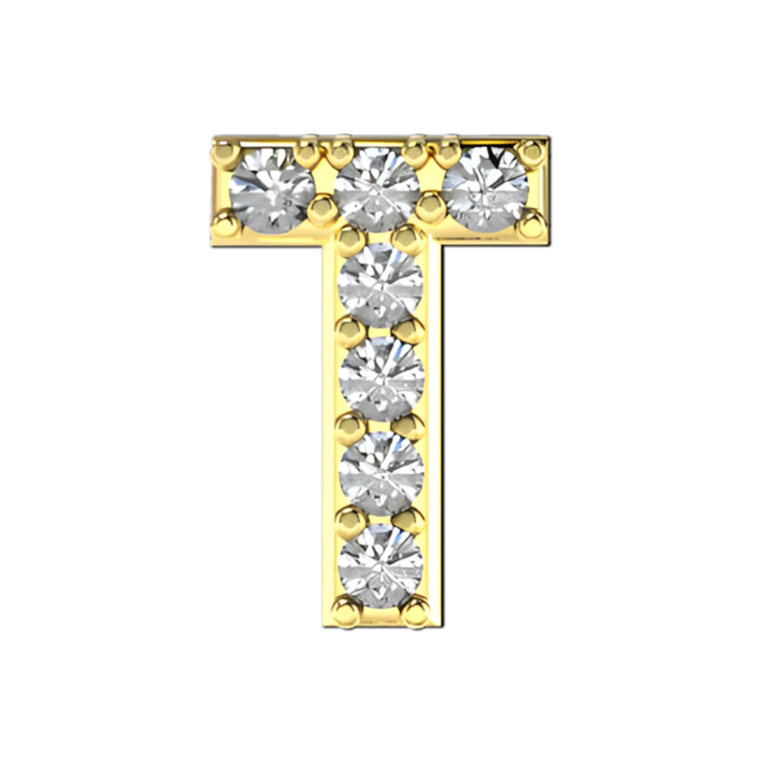 Slider Pave Letter T Charm - Image 5
