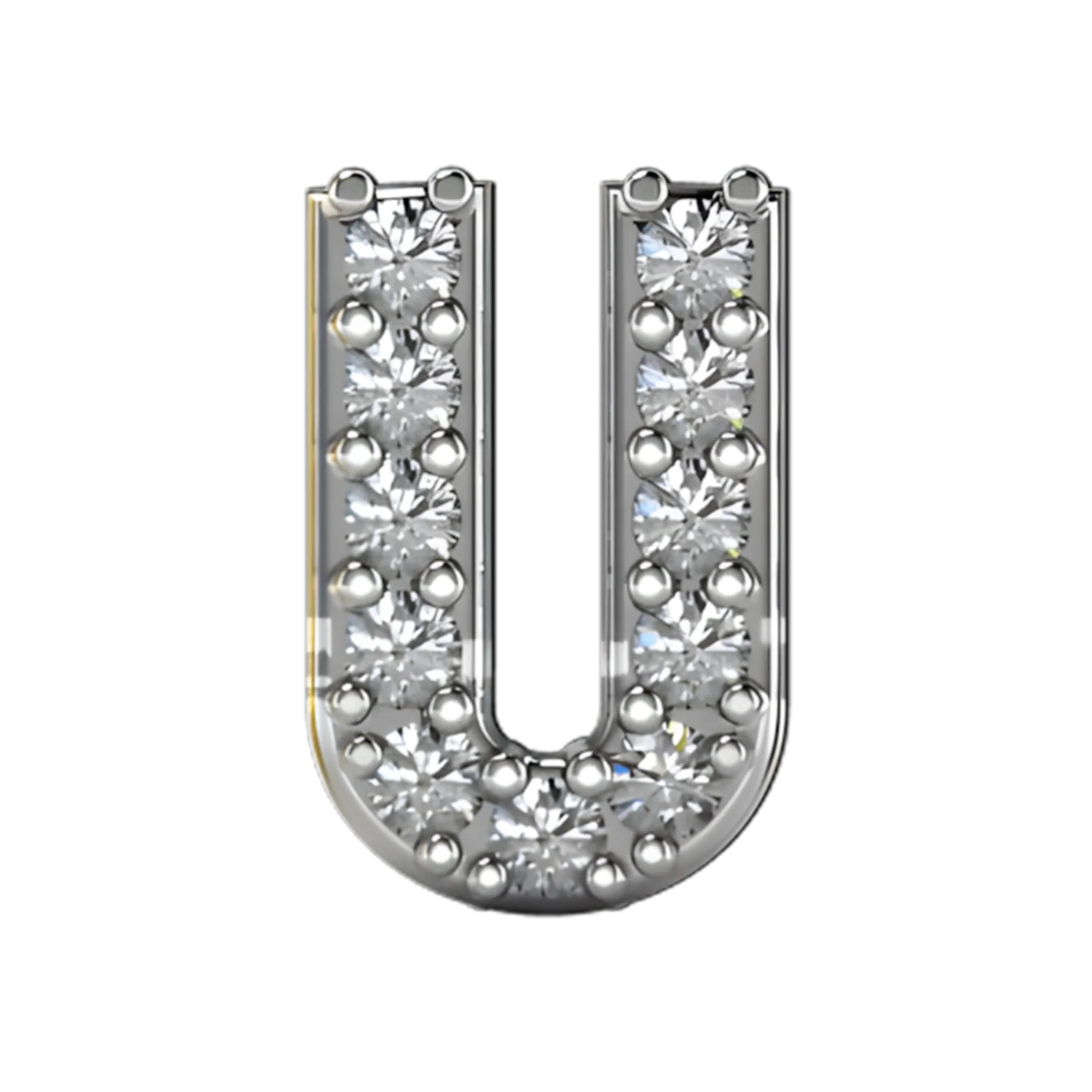 Slider Pave Letter U Charm - Image 4