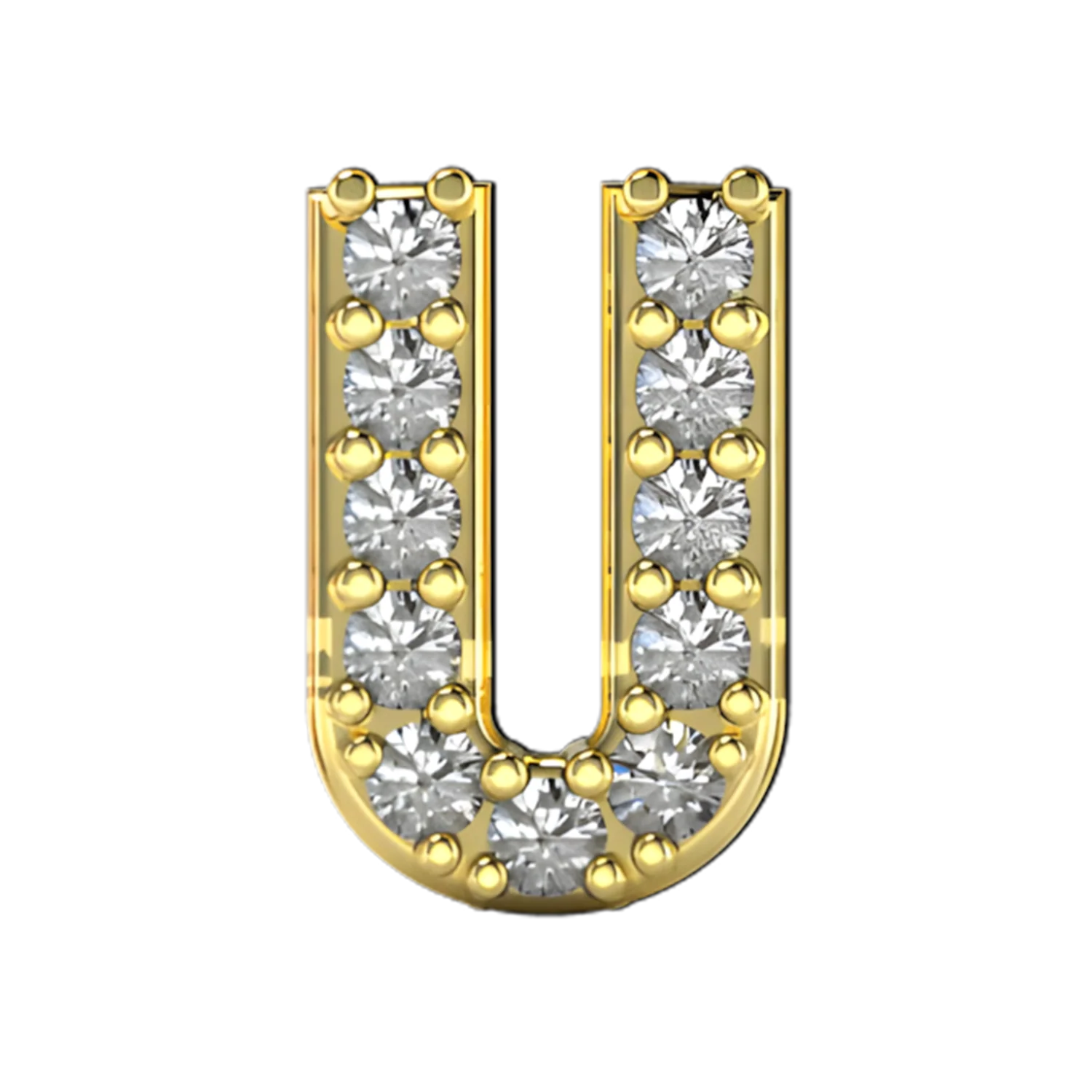 Slider Pave Letter U Charm - Image 5