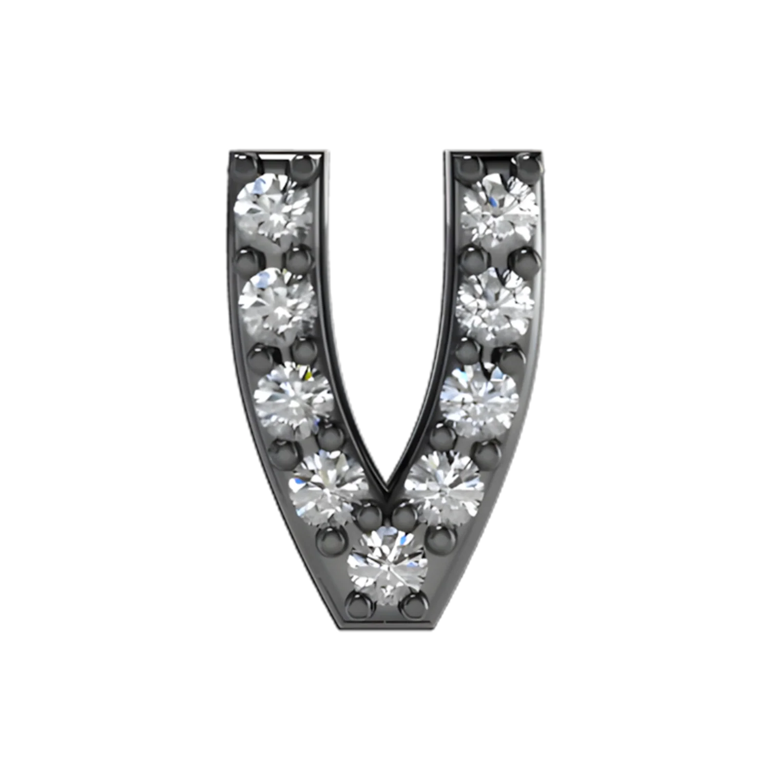 Slider Pave Letter V Charm - Image 2
