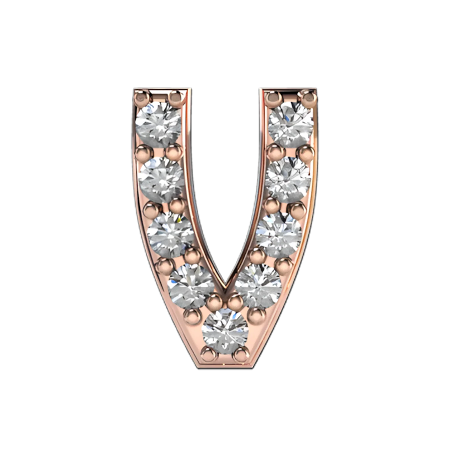 Slider Pave Letter V Charm - Image 3