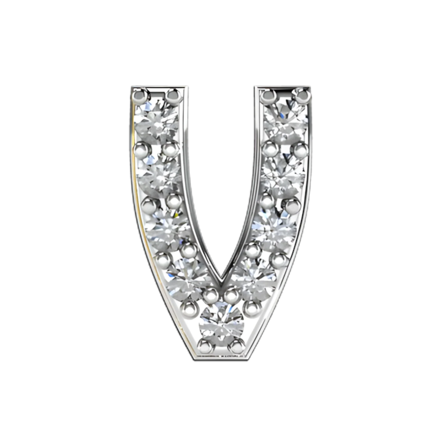 Slider Pave Letter V Charm - Image 4