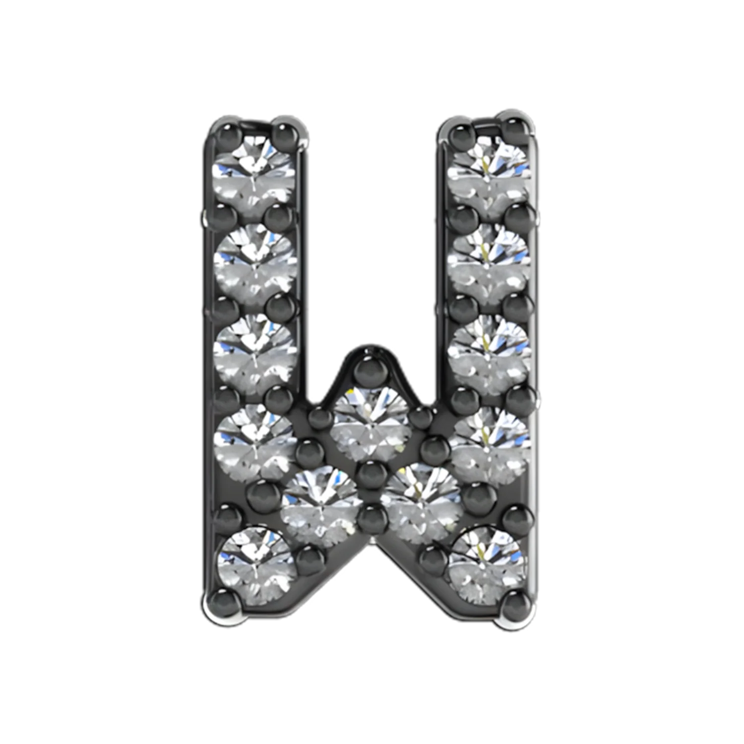 Slider Pave Letter W Charm - Image 2