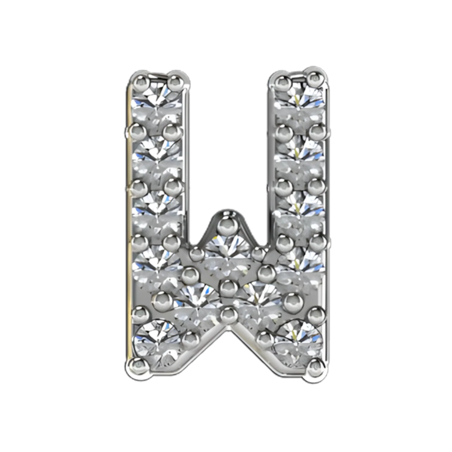 Slider Pave Letter W Charm - Image 4