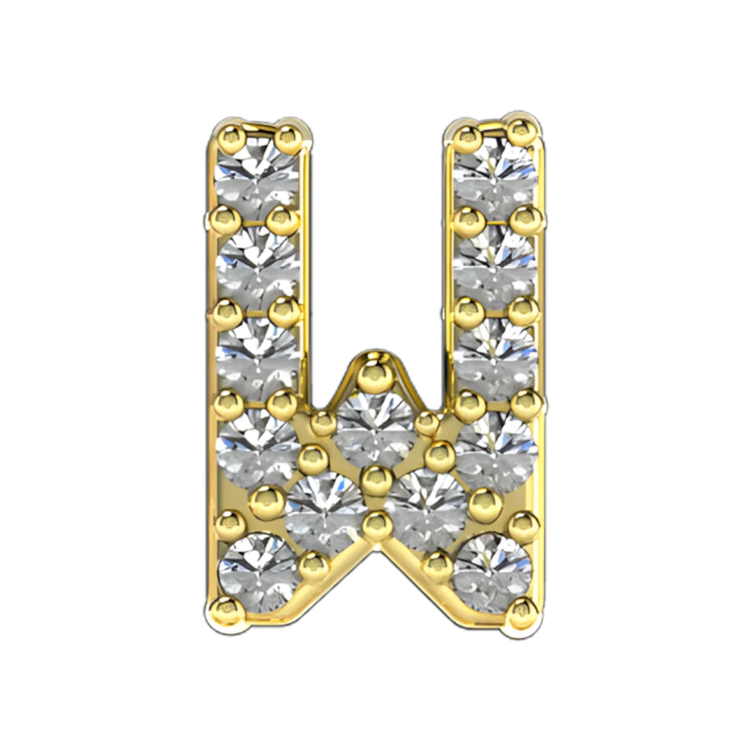 Slider Pave Letter W Charm - Image 5