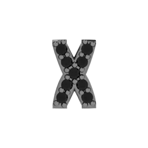 Slider Pave Letter X Charm