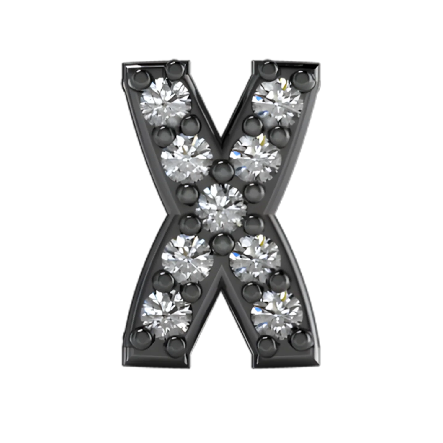 Slider Pave Letter X Charm - Image 2