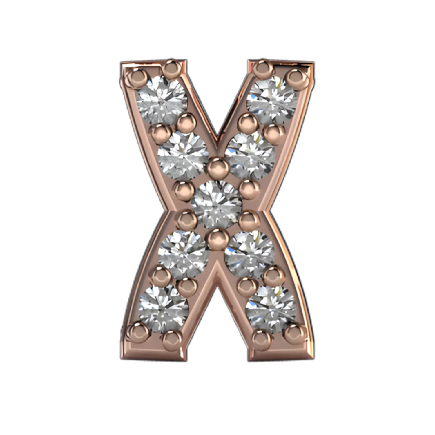 Slider Pave Letter X Charm - Image 3